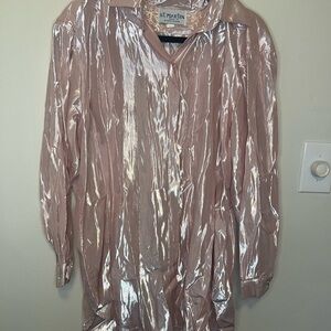 Women’s Whimsy 1985 Shiny Blush Pink Long-Sleeve Shirt True Vintage